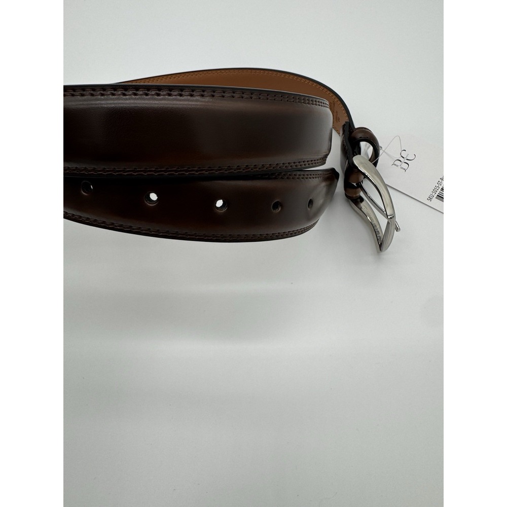 BuckleCraft Men's Burnt Umber Leather Belt Size 36 Brown Dress Casual NWT - Picture 5 of 6